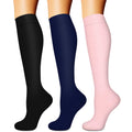 BLUEENJOY Compression Socks for Women & Men (3 pairs) - Best Support for Nurses Running Hiking Recovery & Flight Socks