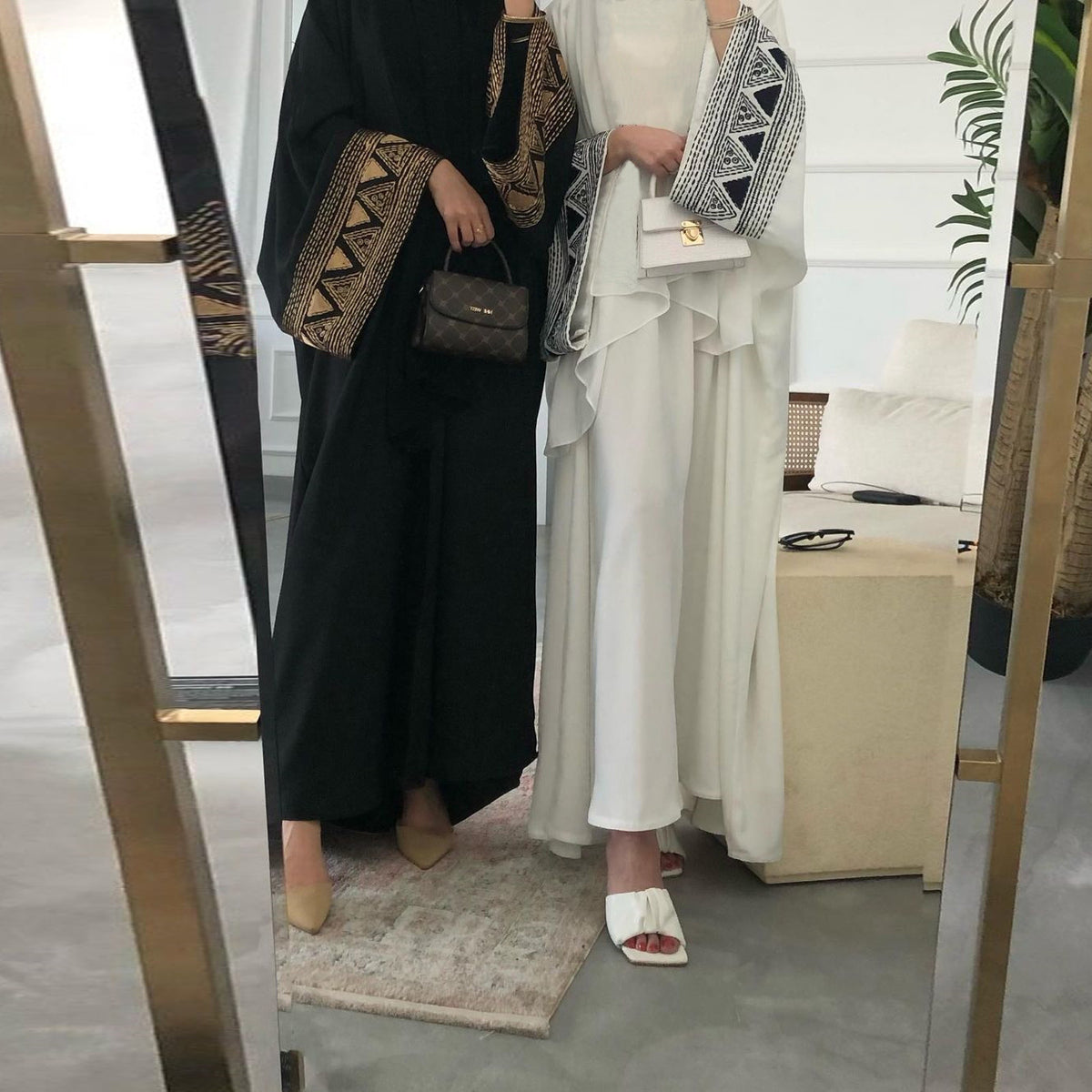 Women's Muslim Black Long Robe with Embellishments