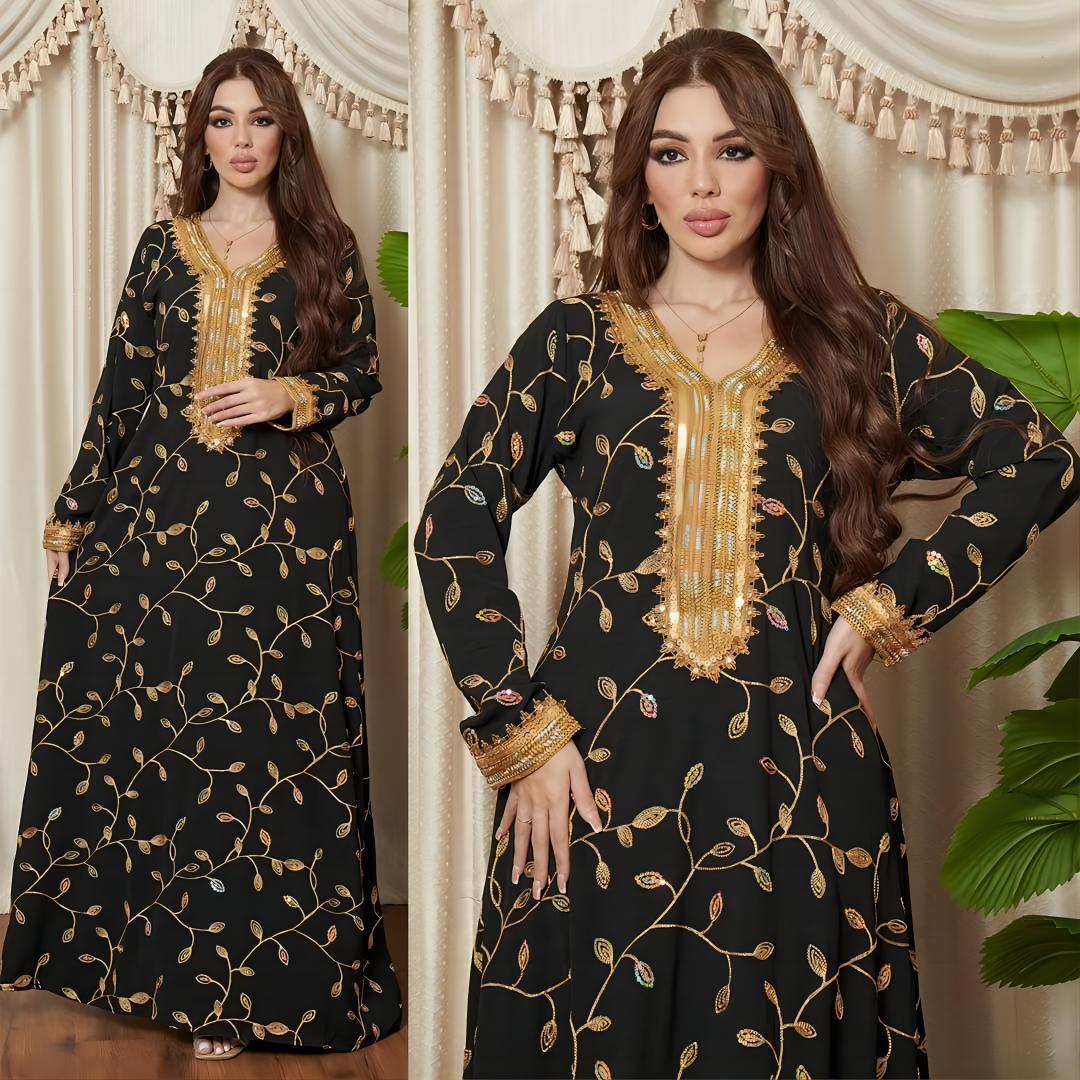 Arab Dubai Muslim Party Dinner Robe with Embroidery