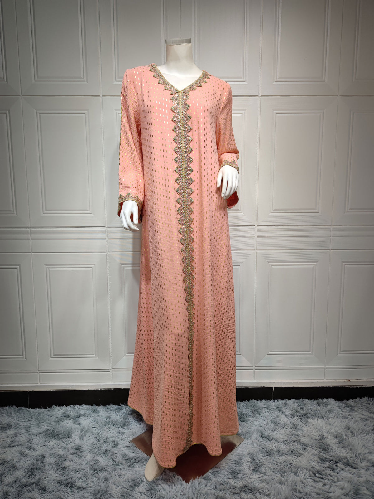 Summer Bronzing Dubai Gown for Muslim Women