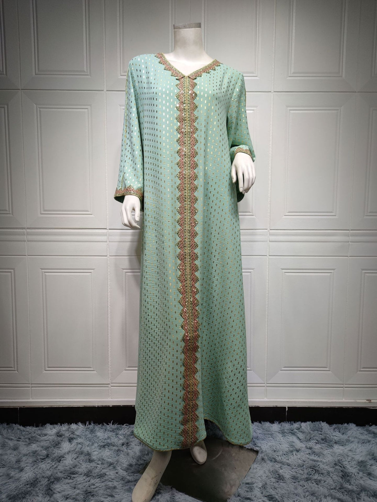 Summer Bronzing Dubai Gown for Muslim Women
