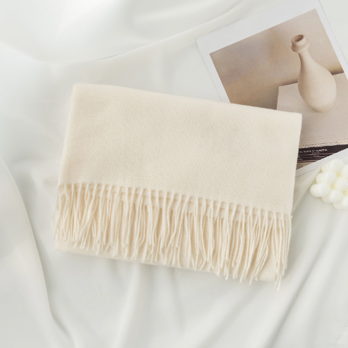Women's Solid Color Thick Wool Scarf and Shawl