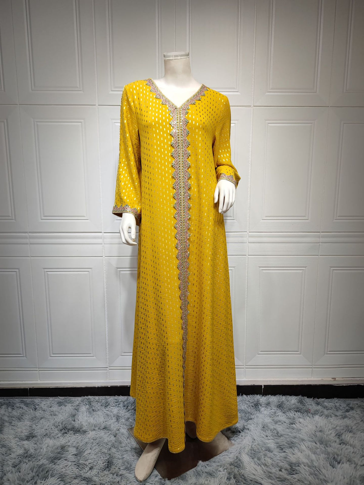 Summer Bronzing Dubai Gown for Muslim Women