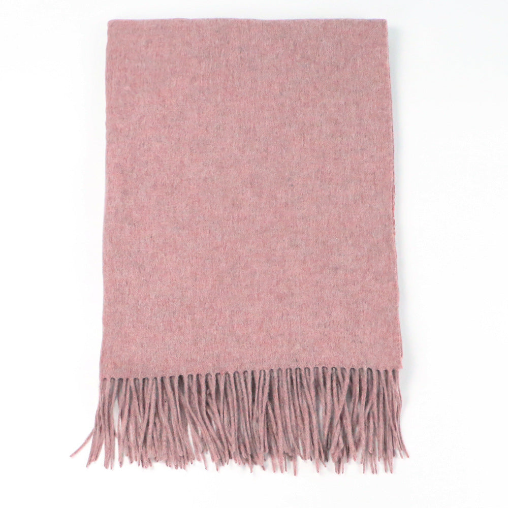 Women's Solid Color Thick Wool Scarf and Shawl