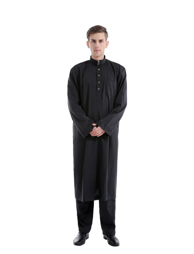 Solid Color Two-Piece Men's Muslim Robe