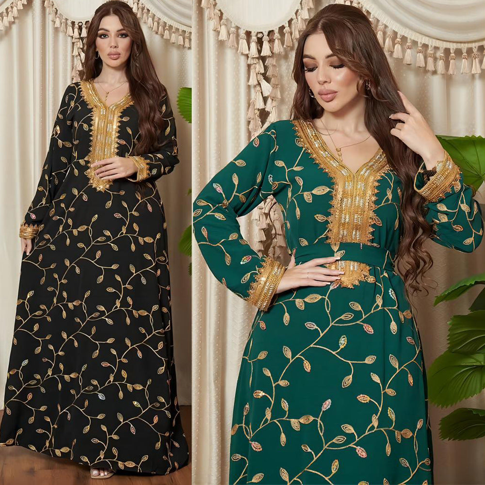Arab Dubai Muslim Party Dinner Robe with Embroidery