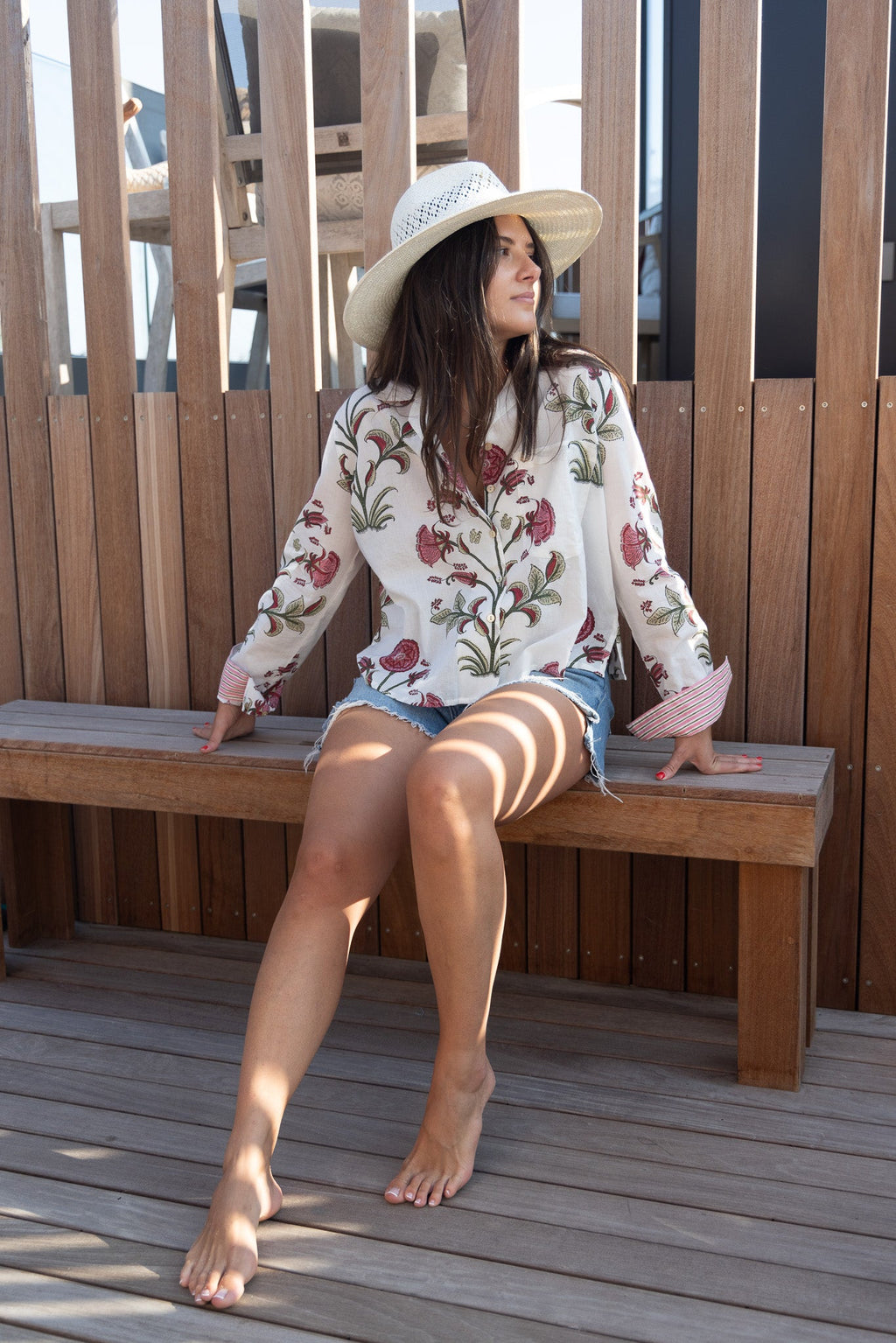 Evelyn Blouse in Red Vine