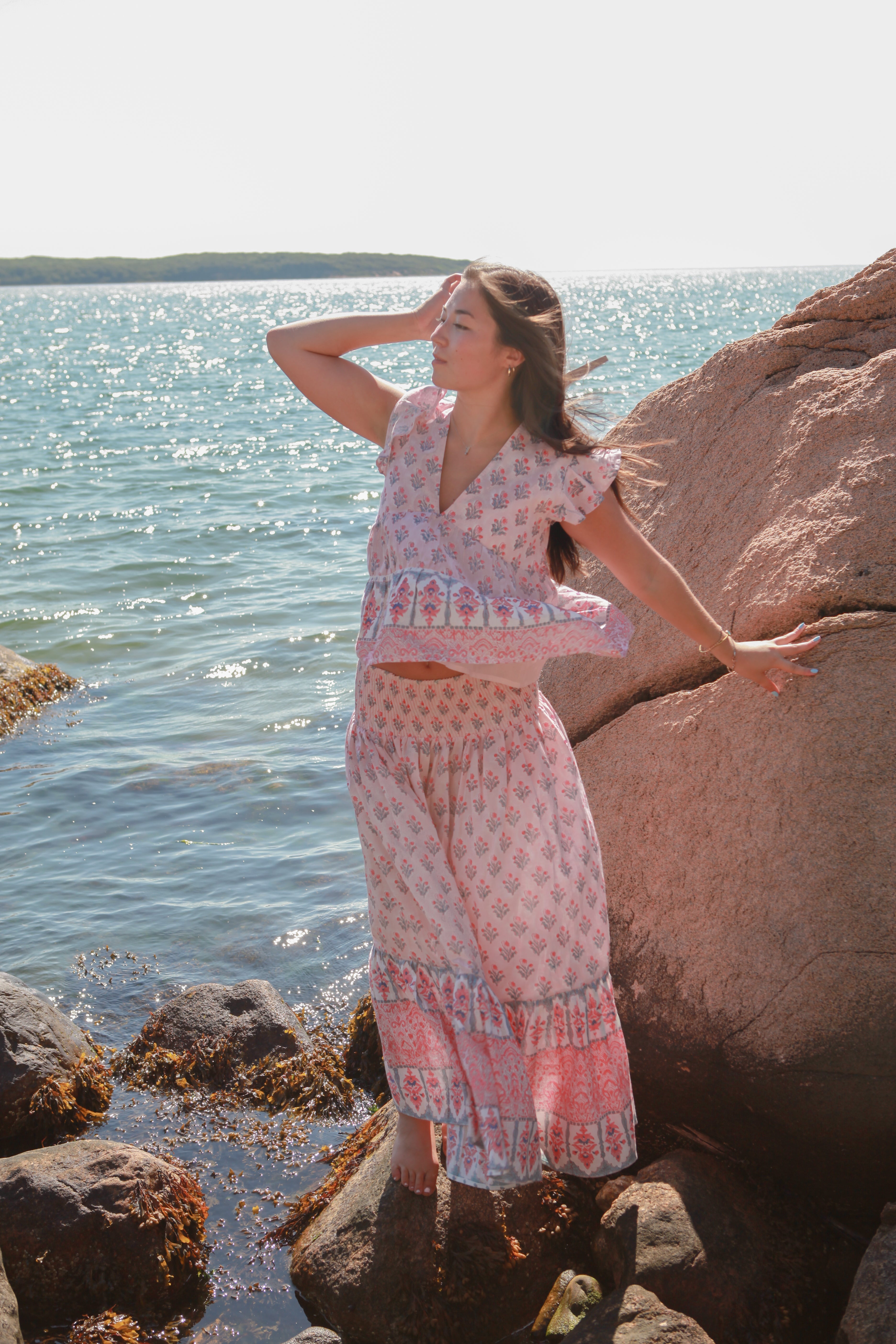 Noor Smocked Skirt in Pastel Palace