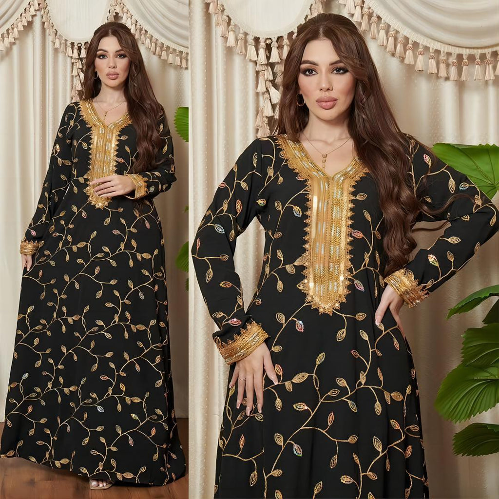 Arab Dubai Muslim Party Dinner Robe with Embroidery