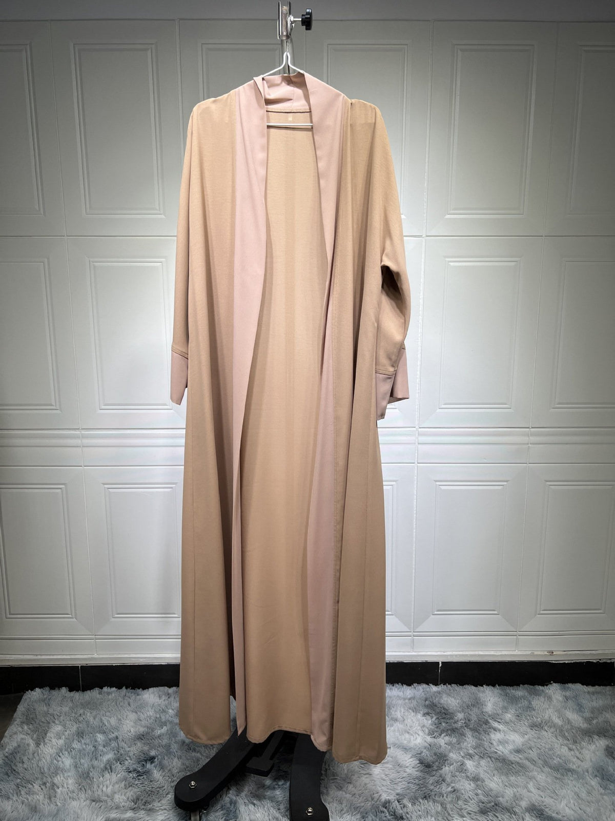 Muslim Cardigan Coat with Chiffon Patchwork Design