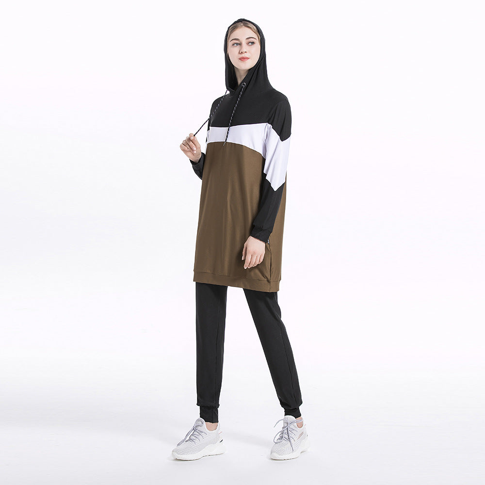 Middle Eastern Muslim Casual Hooded Tracksuit Set