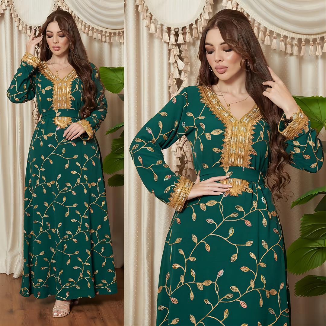 Arab Dubai Muslim Party Dinner Robe with Embroidery