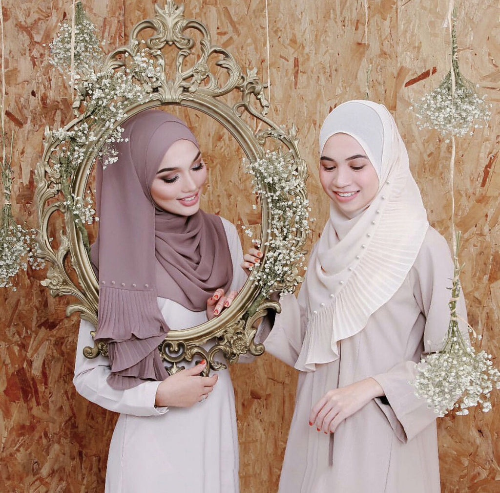 2020 Pearl Chiffon Ethnic Scarf Muslim Hijab