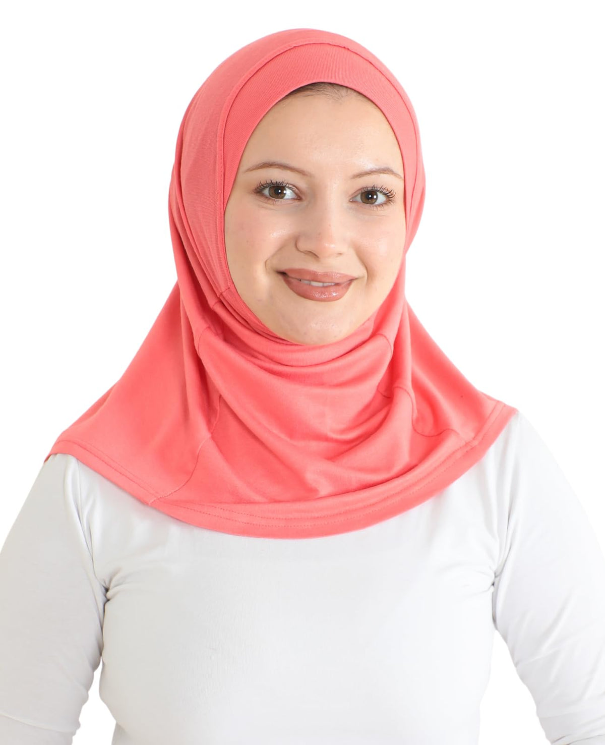 Prien Sport Instant Hijab For Women Muslim Cotton Turban Soft Head Scarf Ready To Wear Hijabs Prayer Clothes Islamic Wear (Brink Pink)