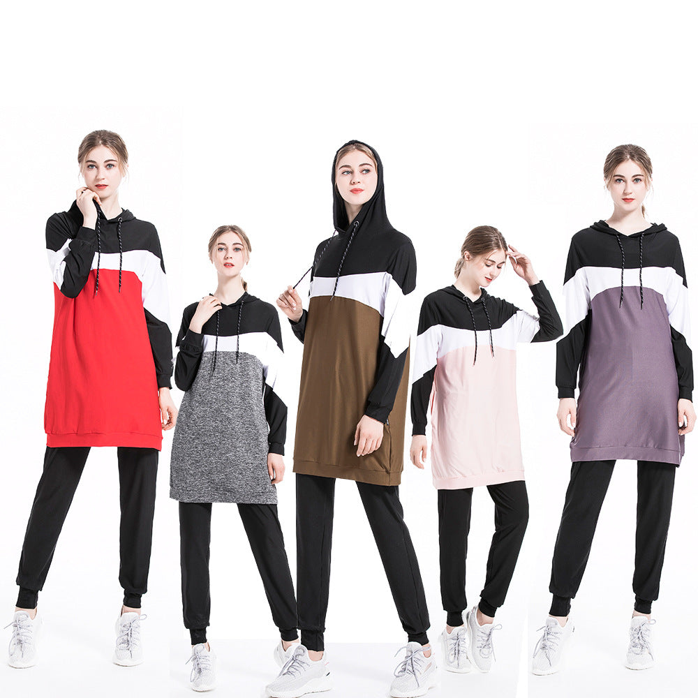 Middle Eastern Muslim Casual Hooded Tracksuit Set