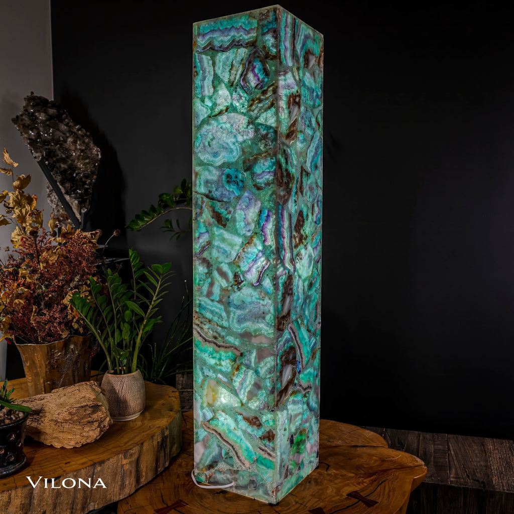 Fluorite Floor Lamp - Medium - 47.5"H x 10"W - Square - 2/19