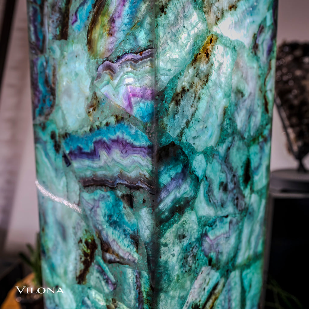 Fluorite Floor Lamp - Medium - 47.5"H x 10"W - Square - 2/19